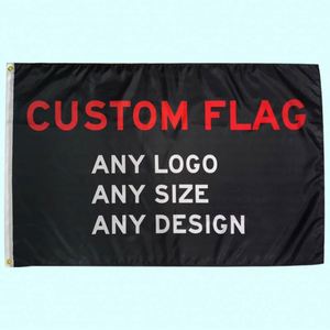Factory Wholesale 3x5ft 90x150cm Custom 100D Polyester <b>Flags</b> Banners Custom Logo Printed Pennant Style Cloth - Product Image 2