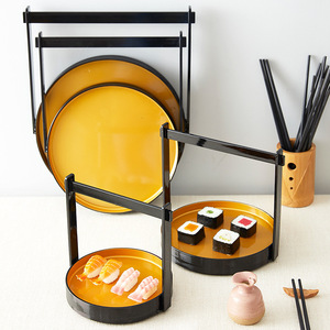 Plateau à sashimi japonais à double poignée, plateau à sushi, couverts de restaurant japonais et coréen avec poignées pour une manipulation facile. - Product Image 2