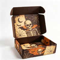 Boîte cadeau de Noël, boîte d'expédition d'Halloween, boîtes d'expédition en carton ondulé écologiques, impression de logo style peinture à l'huile, e-commerce