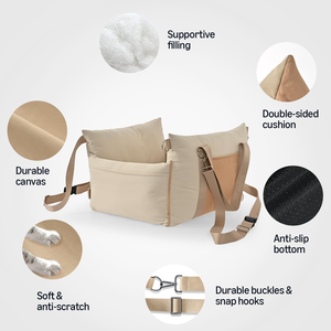 Asiento de Coche para Perros 2026, Nuevo Diseño, Impermeable, Transpirable, Duradero, Extraíble, Lavable, Cuadrado, de Cuero PU, Asiento Elevador de Seguridad para Mascotas - Product Image 4