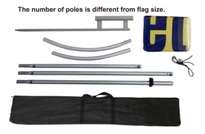 Ensemble de bannières publicitaires personnalisées à double face, drapeau à plumes incliné, poteaux, pic, polyester, impression numérique, aluminium, événements de marche/course - Product Image 3