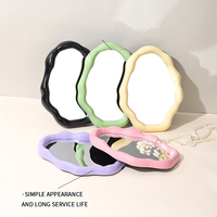 Miroir de poche cosmétique en plastique finition argentée en forme de nuage irrégulier, design esthétique pour filles, cadeau de mariage
