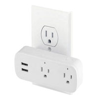 SMATRUL Prise US 16A avec adaptateur de prise, 2 prises CA, 2 ports USB-A, 2 ports USB-C, 100-240V, IP11, câble de 0,5m, minuterie de charge à distance