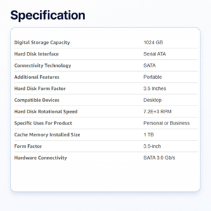Used 1TB HDD Hard Drive SATA 6 Gb/s 64MB Cache 3.5-Inch Internal Drive for Video NVR DVR <strong>ST1000DM003</strong> - Product Image 2