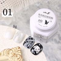 Gel de transfert pour nail art noir et blanc 30g, sans lavage, impression haute saturation, gel de peinture solide pour dégradé et effet blooming