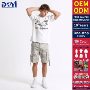 T-Shirt da Uomo a Maniche Corte con Stampa Olografica di Lettere in <span class=keywords><strong>Corsivo</strong></span>, Sorriso Giocoso, Cotone Bianco, Collo Tondo, Trendy Streetwear Oversize - Product Image 2