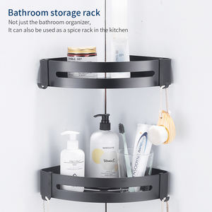 Salle <span class=keywords><strong>de</strong></span> bain Type utilitaire Salle <span class=keywords><strong>de</strong></span> bain et cuisine Toilette Étagère d'angle murale noire Étagère <span class=keywords><strong>de</strong></span> <span class=keywords><strong>rangement</strong></span> pour <span class=keywords><strong>douche</strong></span> Maison et cuisine - Product Image 3