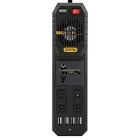 Inversor de 200W para vehículos, 12V a 220V, inversor de carga para portátiles, inversor de carga USB para teléfonos móviles