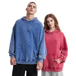 هودي فضفاض للجنسين من الصوف 420 جرام/متر مربع 100% قطن ثقيل الوزن بصباغة الشمع الكلاسيكية مع جيب - Product Image 3