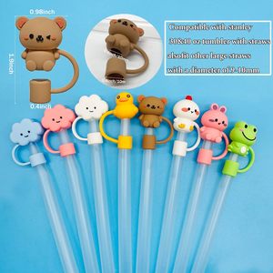 Tapas de silicona/PVC antipolvo de 10 mm (0.4 pulgadas) con diseños variados de animales y nubes para pajitas de vasos de 20-40 oz - Product Image 3