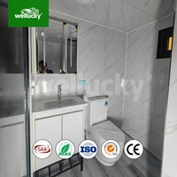 Bagno Mobile Prefabbricato Impermeabile da 20 Piedi per Cantieri Edili, Toilette Pubblica Portatile