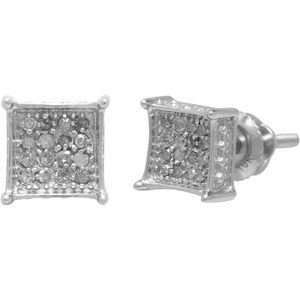 Jewelspaark Diamond Stud <b>Earrings</b> 0.10 Ct Round Cut 10k White Gold 6 Mm Women's Everyday Wear - Product Image 5