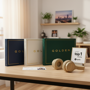 อัลบั้มเดี่ยวของจองกุกจากวงบีทีเอสอย่างเป็นทางการของเกาหลี [SOLO ALBUM] GOLDEN รุ่นลิมิเต็ดอิดิชั่น - 11 เพลง 5 วีวีดี พร้อมดีวีดีและโปสการ์ดพร้อมลายเซ็น (Spotify ติดอันดับ 1) - Product Image 3