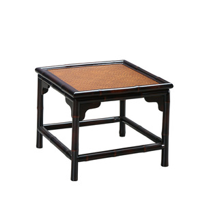 Retro Bamboo Woven Tea Table Set Red Bamboo Small Square Table With Chairs Chinese Style <b>Garden</b> Furniture For Outdoor Use - Product Image 5