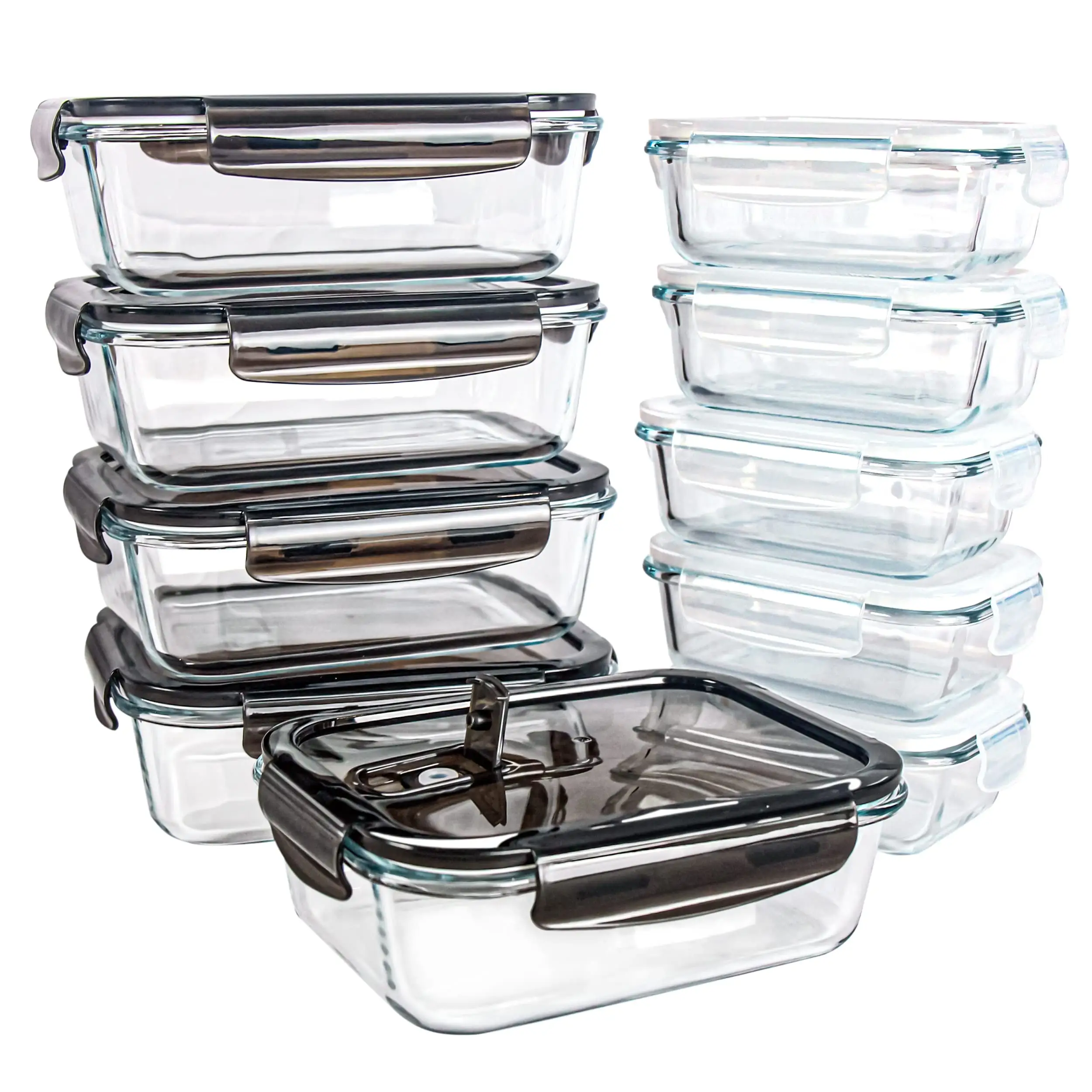 Fast-Food-Box Behälter mit Deckel versiegelte Mahlzeit zubereitung behälter Glas-Lunchboxen für die Küche zu Hause