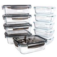Boîtes de repas rapides avec couvercle, contenants de préparation de repas scellés, boîtes à lunch en verre pour la cuisine à domicile