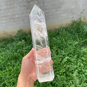 Natural Crystal Healing Quartz Tower Wand Obelisk Clear Quartz Point for Meditation for Home Decoration