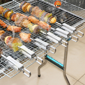 Set di 6 pezzi turchi di vendita caldi <span class=keywords><strong>spiedini</strong></span> di Kebab <span class=keywords><strong>per</strong></span> Barbecue in metallo piatto da 14 pollici <span class=keywords><strong>per</strong></span> Shish Barbecue - Product Image 4