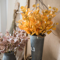Décoration florale artificielle en feuilles d'eucalyptus d'automne pour salon et table à manger