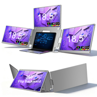 Moniteur externe portable OEM ODM 18,5 pouces Full HD IPS, triple écran pour ordinateur portable, moniteur pliable, 100% sRGB, Plug and Play