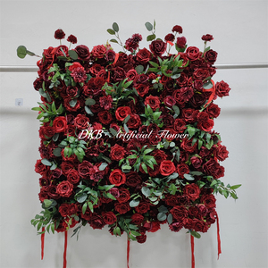 ฉากหลังดอกไม้ประดิษฐ์แบบกำหนดเองจากโรงงาน DKB ตกแต่งผนังดอกไม้จำลอง 3 มิติ ขนาด 8x8 - Product Image 3