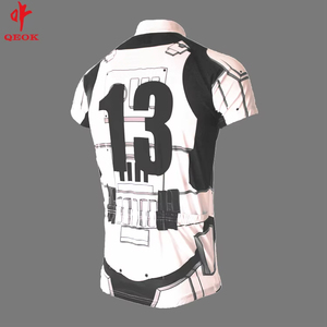 サイクリングジャージー、自転車服カスタムホワイトスポーツウェア100% ポリエステルユニセックスシャツ & トップス大人のためのカスタマイズされたロゴ印刷 - Product Image 6