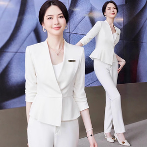 Women's Suit Set Long Sleeve Polyester Workwear For Beauty Salon Jewelry Store Gold Shop Fall 2025 Comfortable Casual Jacket - Product Image 4