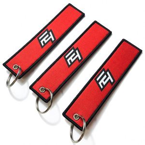 Business Promotional Items Custom Slogan Logo Cute Design Keychain Woven Japan Jet Tag - Product Image 1