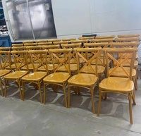 Chaises de salle à manger en résine dorée à dossier croisé pour événements, banquets et mariages – Prix de gros usine