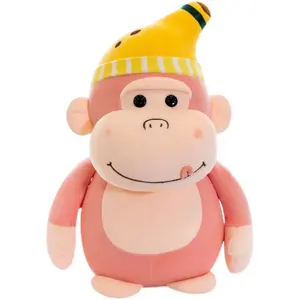 Bonito macaco kingkong com chapéu bonito, venda por atacado macio brinquedo super
