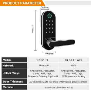 UIELOCK ABD Standart Gömme Akıllı Kilit Wi-Fi, Parmak İzi, Tuş Takımı, Dijital Düğme ile Alüminyum/Güvenlik Kapıları için Uygulama Kontrolü - Product Image 2
