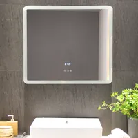 Interruptor sensor de toque, interruptor de led de parede iluminado espelho de banheiro sem névoa com display de led