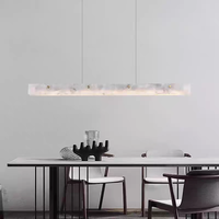 Luminaire suspendu en albâtre VEKO, lustre linéaire, luminaire suspendu pour salle à manger, comptoir de bar