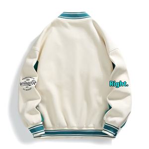OEM 定制嘻哈校队夹克，立领，球队刺绣徽标，羊毛/粘胶材质 - Product Image 2