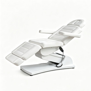 Fauteuil de massage électrique blanc réglable en hauteur pour salon de beauté, chaise de soin esthétique rembourrée pour spa et studio - Product Image 3