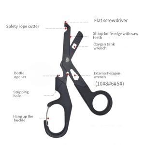 Tijeras Médicas Plegables Tácticas Multifuncionales con Mosquetón, Dispositivo de Primeros Auxilios Portátil, Tijeras de Supervivencia para Exteriores - Product Image 6