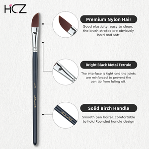 Ensemble <span class=keywords><strong>de</strong></span> pinceaux à peinture acrylique en nylon <span class=keywords><strong>de</strong></span> haute qualité avec manche en bouleau massif, 11 pièces, logo personnalisé, <span class=keywords><strong>fournisseur</strong></span> <span class=keywords><strong>de</strong></span> pinceaux pour artistes - Product Image 2