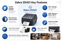 Printer Label Desktop Zebra Zd421 203dpi 300 Dpi 110mm 4 Inch Thermal Langsung Thermal Transfer