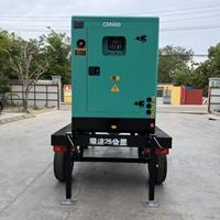Groupe électrogène de soudage à l'arc silencieux mobile sur remorque à 4 roues, double poste, 30 kW, diesel Ricardo, 500 A, certifié CE ISO, direct usine