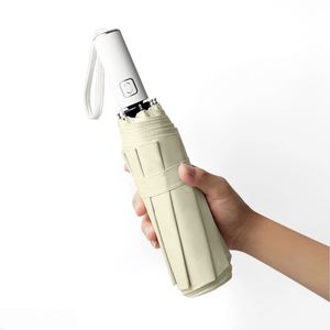 Logo Printing High Quality Automatic Compact Travel 190T Pongee Cloth With Black UV Coating Folding <b>Umbrella</b> for Men and Women - Product Image 3