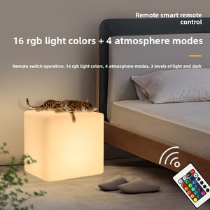 Chaise cube LED - Moderne, étanche, en plastique, rechargeable, stable, pour usage commercial, salle à manger, bar et hôtel - Product Image 2