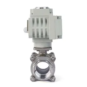 Wholesale 2 Way 3 Way High Pressure 2" Stainless Steel 12v 220v Electric Actuator 3pcs Motorized Ball Valve