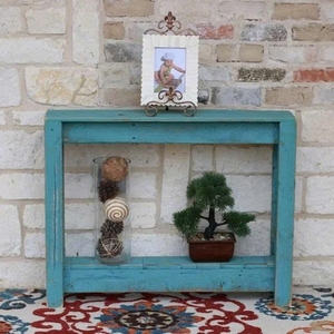 Muebles de Salón con Diseño de Estante Abierto, Mesa Consola de Madera Reciclada de 36 Pulgadas, Madera Maciza Rústica Hecha a Mano para Entrada - Product Image 1