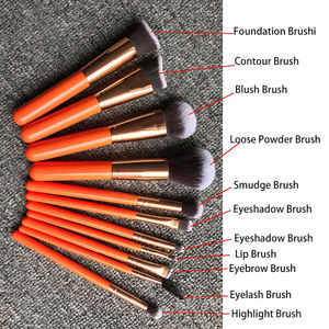 Lot de 15 pinceaux cosmétiques de luxe en poils synthétiques pour fond de teint, en résine, OEM/ODM, marque privée, pour visage et yeux, incluant le correcteur - Product Image 6