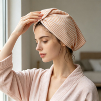 Serviette gaufrée en microfibre 350 g/m² pour séchage rapide des cheveux, super absorbante, anti-frisottis, pour cheveux bouclés, salle de bain, maison, voyage, usine OEM