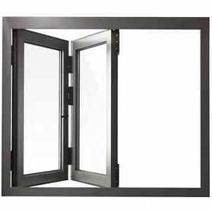 Aluminum Kitchen Glass Folding Window For Home Double Glazed Bifold Windows And Doors Aluminum Alloy