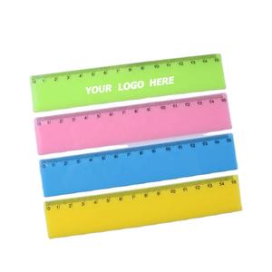 شخصية 6 بوصة مسطرة بلاستيكية ترويجية لون الحلوى مع شعار بصمة للطلاب والمناسبات - Product Image 1