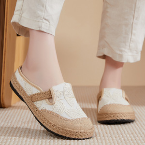 Sandalias planas informales de moda de verano para <span class=keywords><strong>mujer</strong></span>, zapatos de estilo para caminar con patrón de <span class=keywords><strong>rejilla</strong></span> para <span class=keywords><strong>mujer</strong></span>, zapatos clásicos en stock - Product Image 6