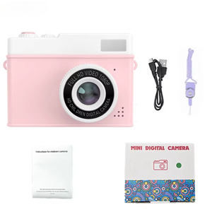 Mini <span class=keywords><strong>appareil</strong></span> <span class=keywords><strong>photo</strong></span> numérique vintage pour enfants, écran IPS 2,0 pouces, double objectif, batterie 400 mAh, <span class=keywords><strong>rose</strong></span>, jouet de dessin animé, photographie en un clic, <span class=keywords><strong>Instax</strong></span> Low - Product Image 1