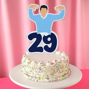 Decorazione per Torta di Compleanno 29 Anni - Topper Glitterato 'New Girl' per Festa di 29 Anni, 'I'm 29 Folks, What's up' - Product Image 5